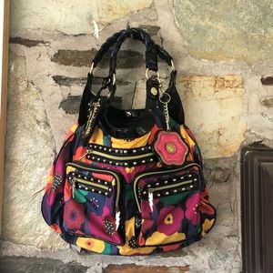 Betseyville Neon Floral Patent Leather/Nylon Bag